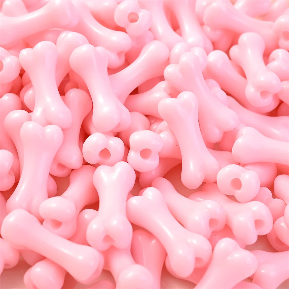 50pcs Colorful Acrylic Bone Shape Beads Small Waist Bone Bead DIY Bracelet Necklace Jewelry Making Supplies