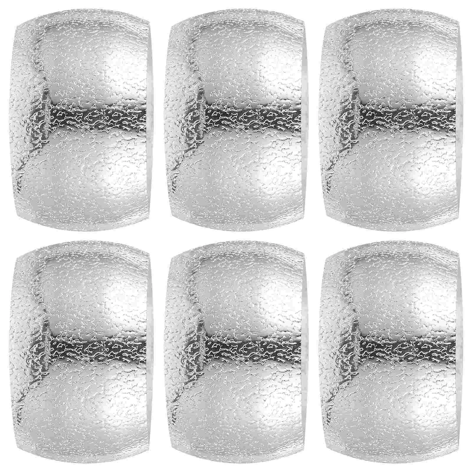 

6pcs Napkin Rings Stainless Steel Napkin Buckles Serviette Buckles Wedding Party Table Decorations