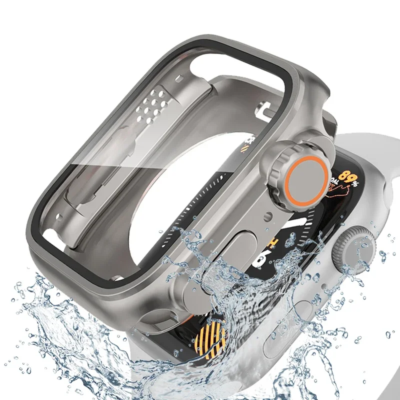 Ultra Waterproof Tempered Glass Full Coverage Apple Watch Case