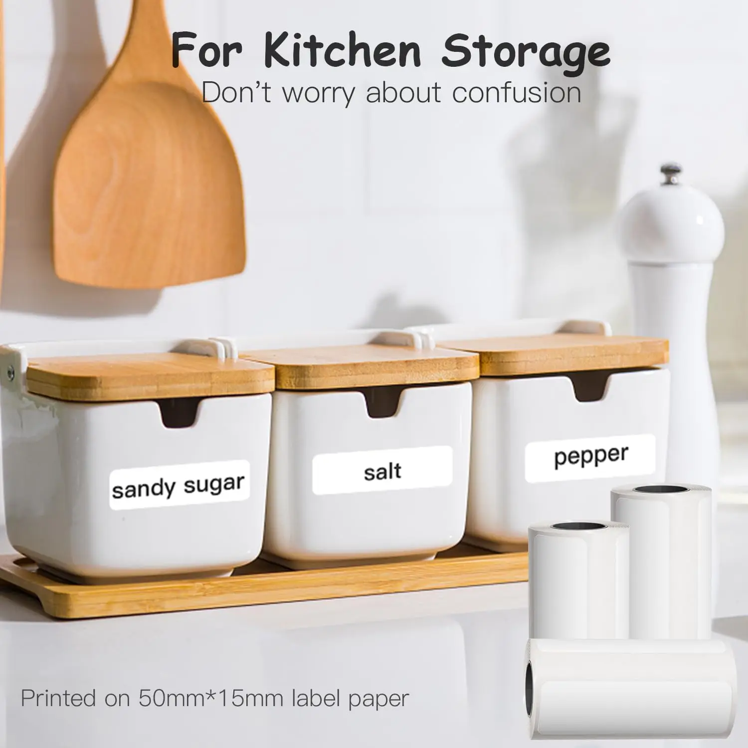 50x30mm Label Sticker, 57mm Thermal Printer Paper Rolls,for Most Mini Portable Thermal Printer,Self-adhesive DIY Scrapbooking