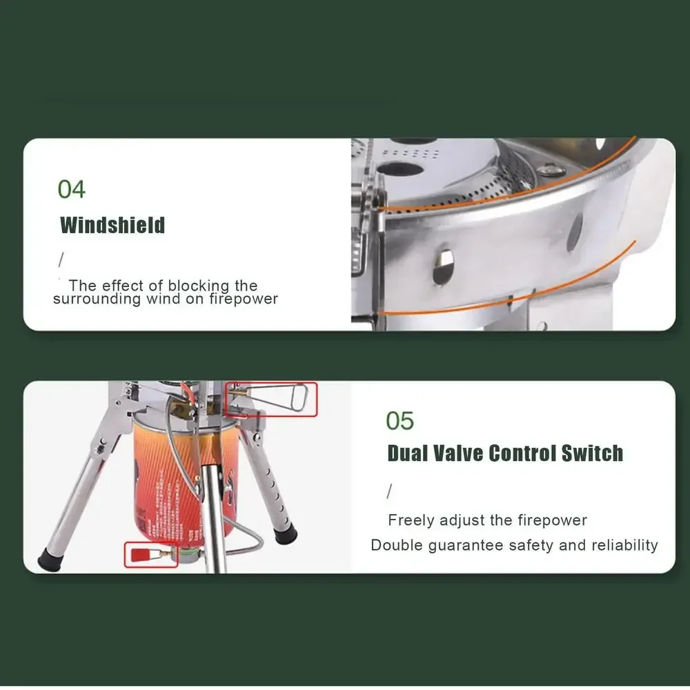 Description Picture 3 of itemBRS-69/BRS-69A High Power 4360w Outdoor Stove Propane Stove Burner Stand Camping Burner Stove Gas Stove for Picnic Traveling