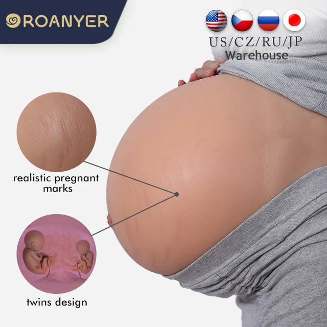 Roanyer-Faux Ventre de Femme Enceinte en Silicone Trempé, Croisé Réaliste,  Peau Artificielle, Fétiche de Grossesse, 10 Mois - AliExpress