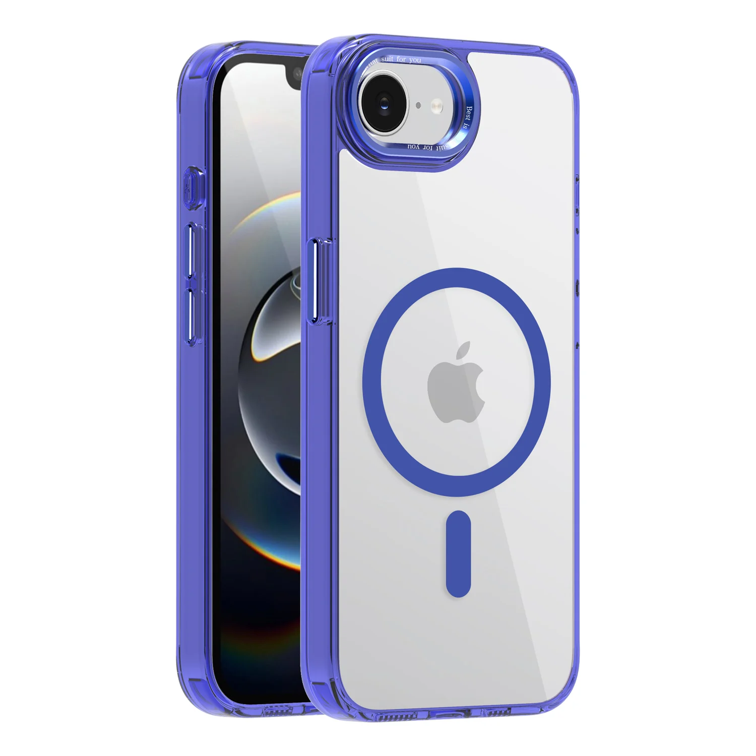 Clear Color Magnetic Metal Keys Anti-Drop & Anti-Fingerprint Phone Case