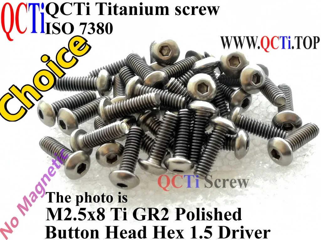 10-Pack Titanium Button Head Screws - Assorted Sizes
