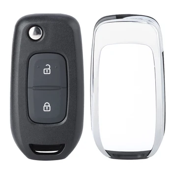 Keyforkess FSK 433MHz muslimah 4A Chip muslim2 pulsanti Flip Remote Key Fob per Renault Dacia Logan 2 Logan II 2018 2019 2020 - KEYECU FSK 433MHz muslimah 4A Chip muslim2 pulsanti Flip Remote Key Fob per Renault Dacia