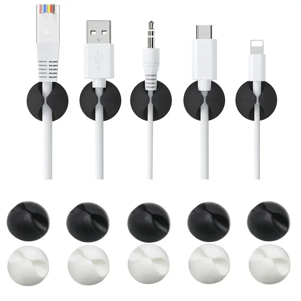 Silicone Winder Headphone Landline Cable Clip Office Desk Tidy Organiser USB Charger Cord Holder For Driving Recorder Wire cable organizer cable management bracket