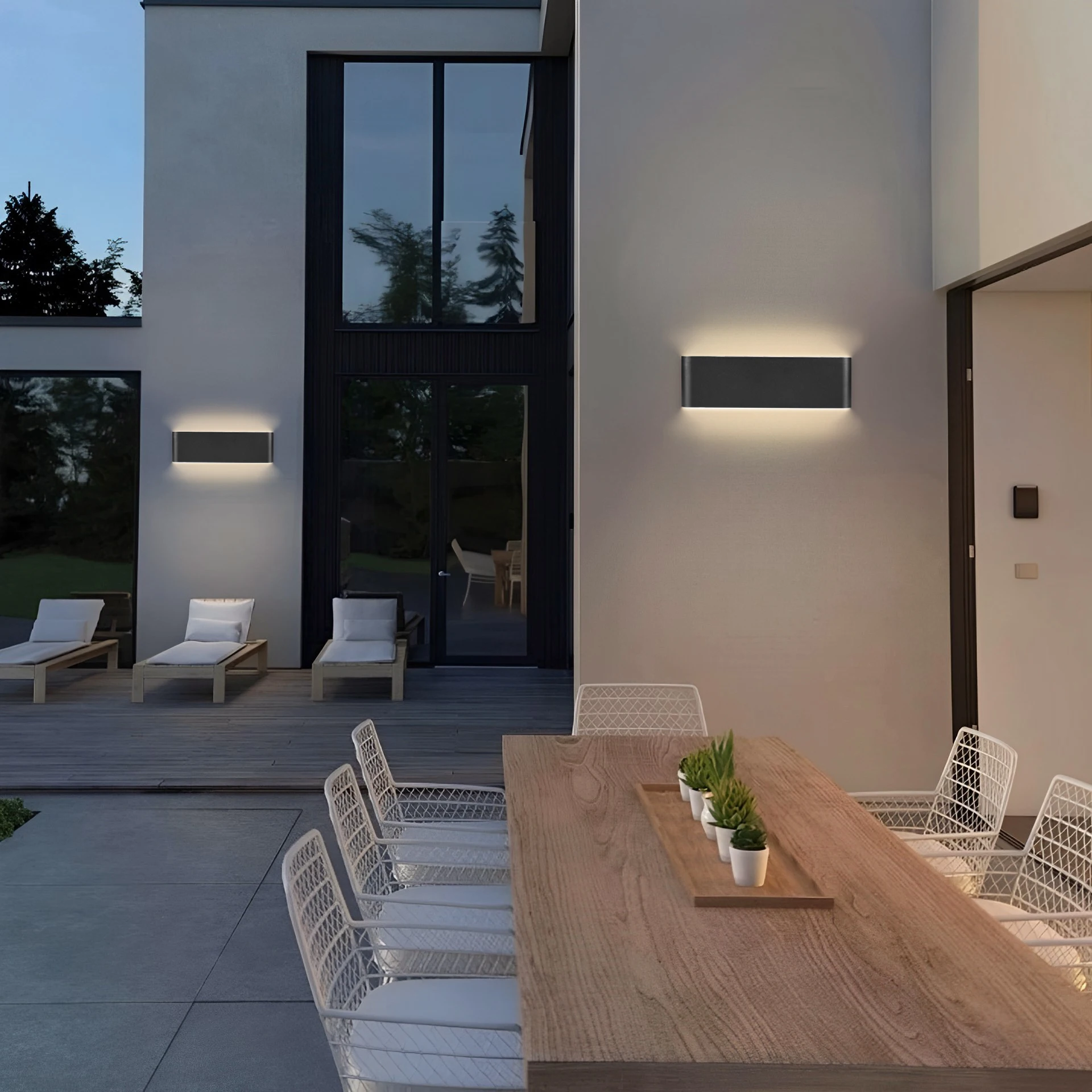 LED 벽 램프 실내 벽 조명, 야외 광택 방수 베란다 램프, 정원 침실 거실 계단 조명, 85-265V