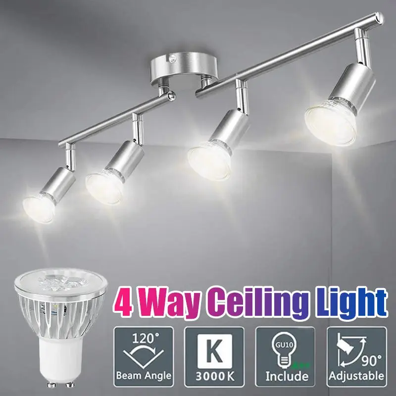 

Modern Ceiling Light Lamp 4 GU10 Heads Multiple Rod Dome Night Lamps 100-220V Loft Lamp Home Decor Lighting Holder Fixture