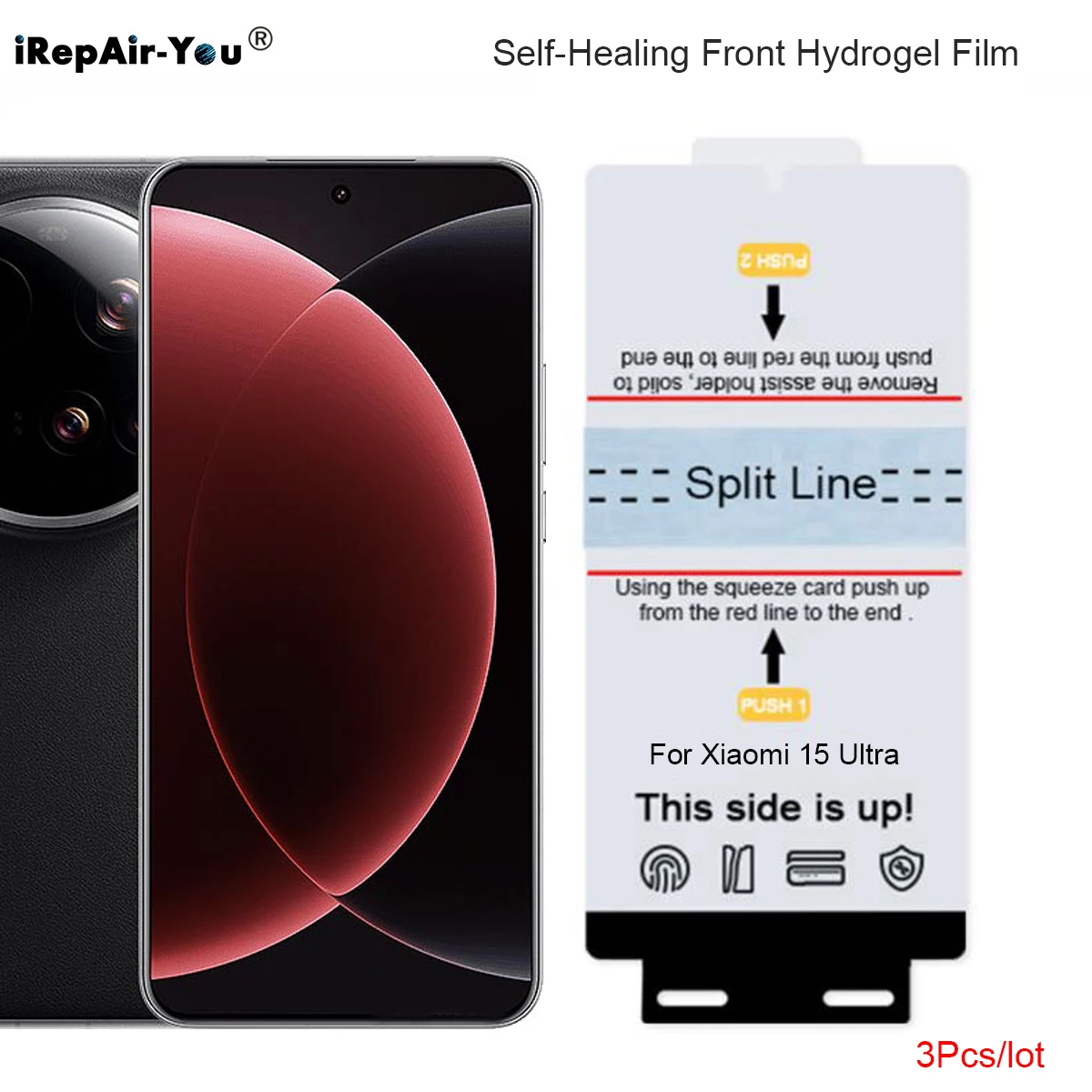 3-Pack HD TPU Self-Healing Screen Protector with Case-Friendly Design