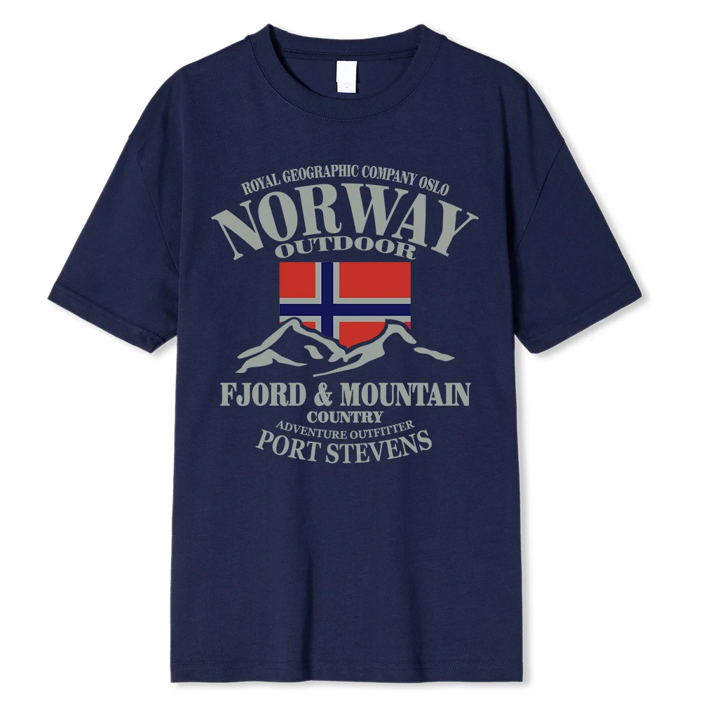 Vară Norvegia pavilion fiord munte T nebun hip hop bărbați tricou bumbac guler rotund Plus dimensiunea mânecă scurtă amuzant tricouri masculine_voghion.com