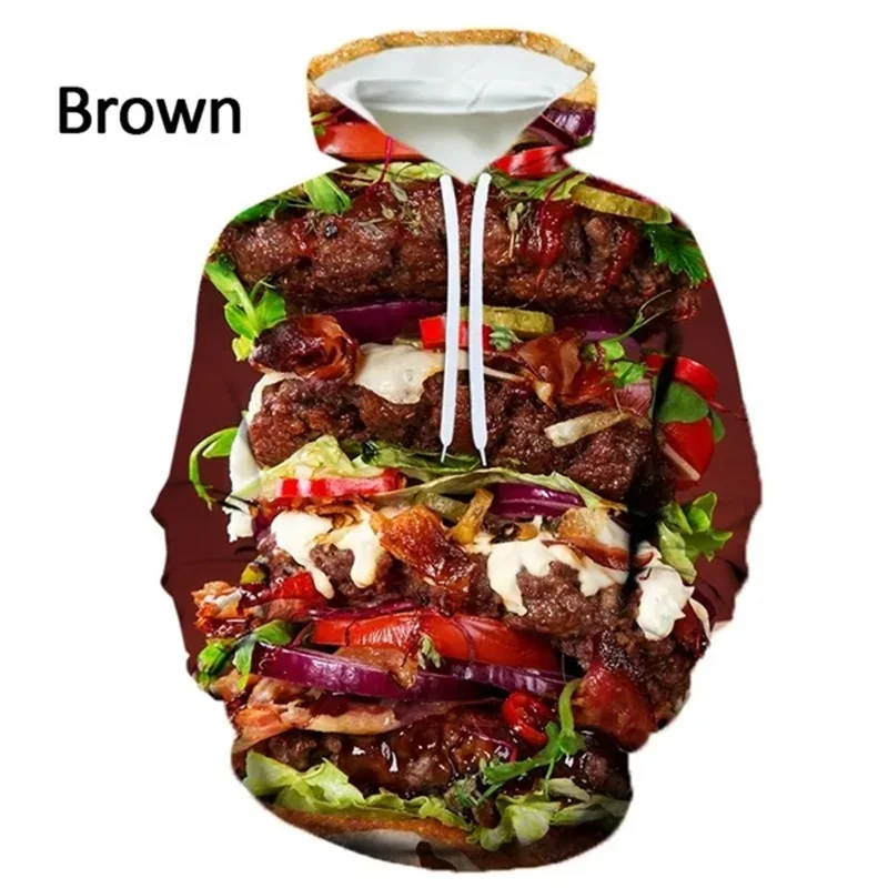 thumbnail image 1 of Sudadera con capucha y estampado 3D de comida divertida para hombre, sudadera de manga larga con capucha, sudadera informal de gran tamaño para hombre, 1 of 5