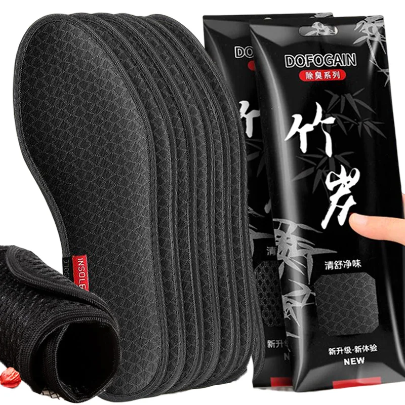 Description Picture 2 of itemDeodorant Foot Insoles Bamboo Charcoal Insert Light Weight Mesh Breathable Shoe Pad Insert Suction Perspiration Insole