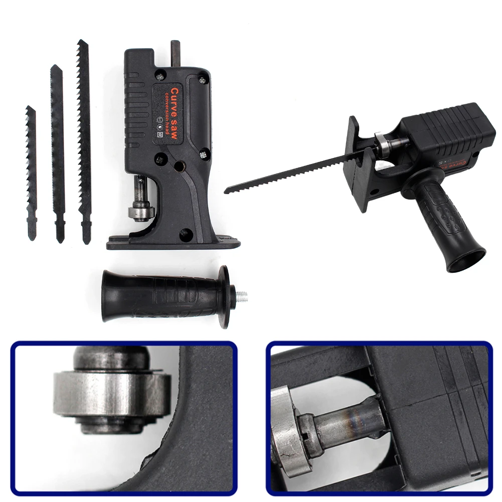 Reciprocating Saw Adapter with Sawblade Electric Drill Modified Electric Saw Power Tool Wood