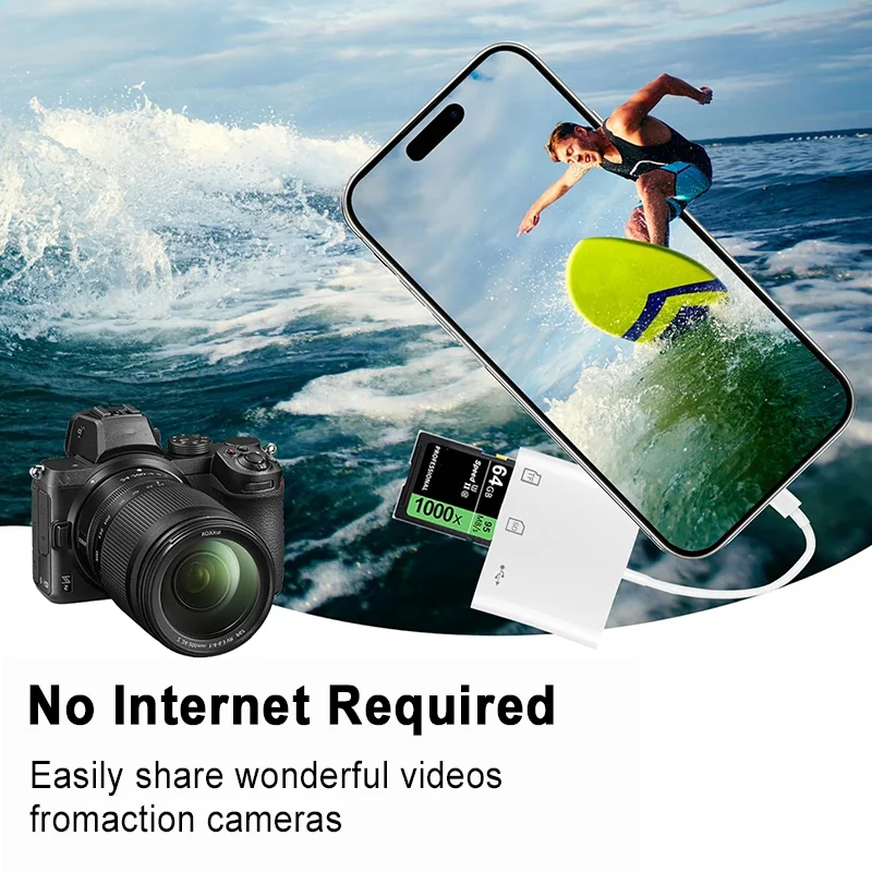 OTG 3 في 1 USB C محول SD TF قارئ بطاقات الذاكرة وم...