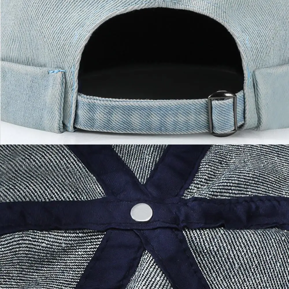 Fashion Denim Docker Cap Brimless Hat Solid Skullcap Solid Color Sailor Cap Beanie Hats Men Women Bucket Cap Adjustable Dad Hat