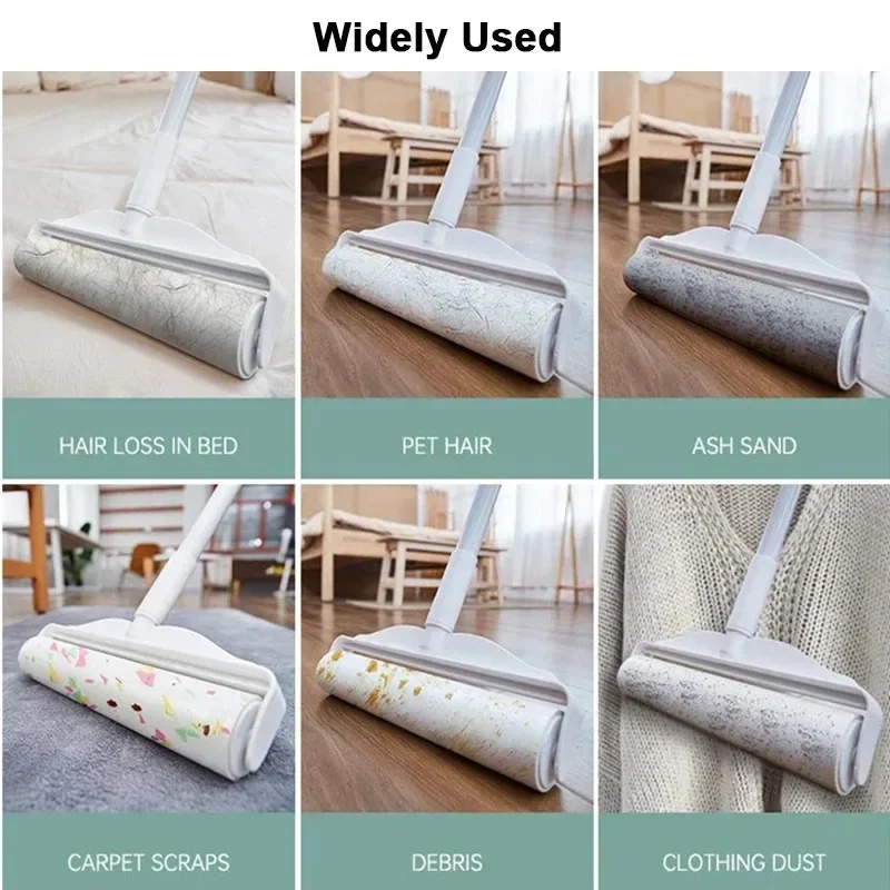 Description Picture 6 of itemPortable Hair Remover Roller Long handle Sticky Hairs Device Tear Type Pet Clothes Hairs Remover Lint Bed Floor Cleanup Tool