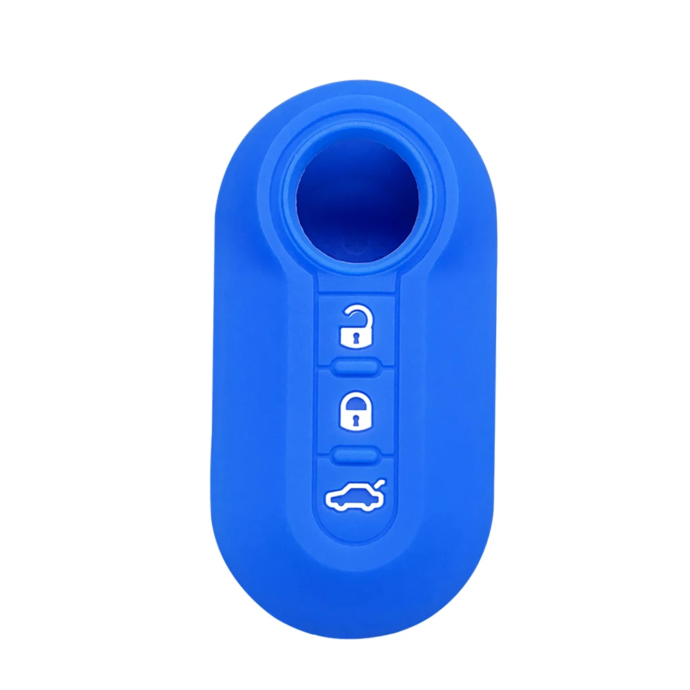 Silicone Car Key Cover Case for Fiat 500 Panda Dubbed Grande Punto Stilo 500x Ducato Remote Auto Folding Flip Key Holder Case key case key case cover car key shell remote control case cover