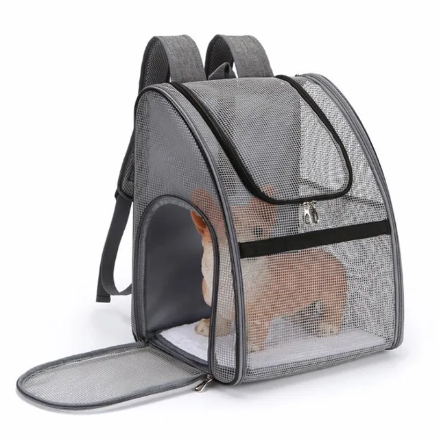 Pet backpack dog cat small dog out wire fully transparent backpack portable foldable backpack breathable pet supplies 2