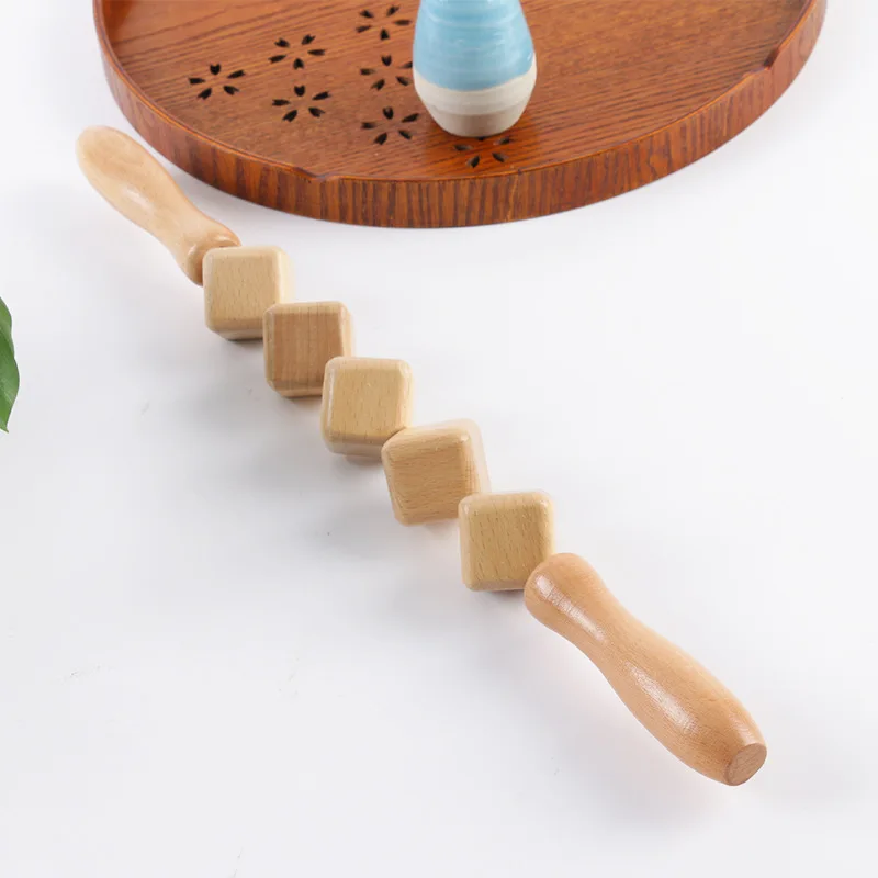Wood Therapy Massage Tools Manual Anti Cellulite Roller Tool Wooden Cube Massager for Beauty, Gua Sha, Sore Muscle Relief