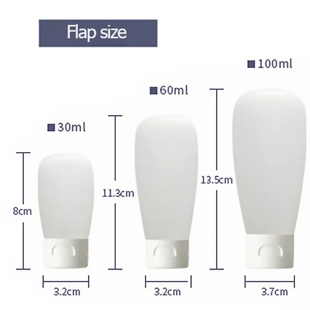 Kit de Garrafas Recarregáveis de 3 Peças: Viagem Prática e Sem Derramamentos