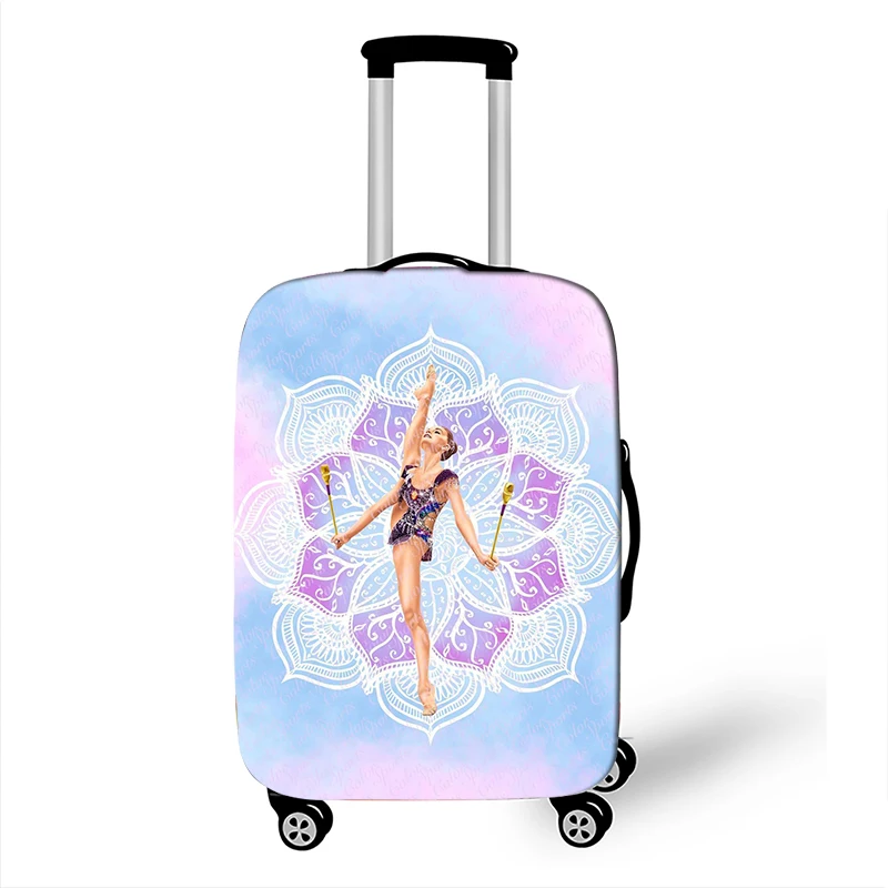 Gracefully Rhythmic Gymnastics Art Print Luggage Cover Anti-dust Suitcase Women's Travel Accessories Elastic Trolley Case Cover 3