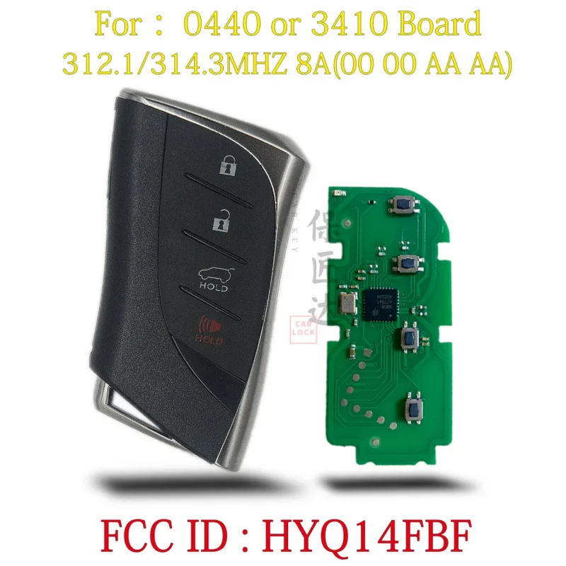 

BaoJiangDd car key Fit for Lexus SUV UX250H UX260 UX300 0440 3410 Board Smart Remote key FCC ID:HYQ14FBF 312/314MHZ 8A AAtype