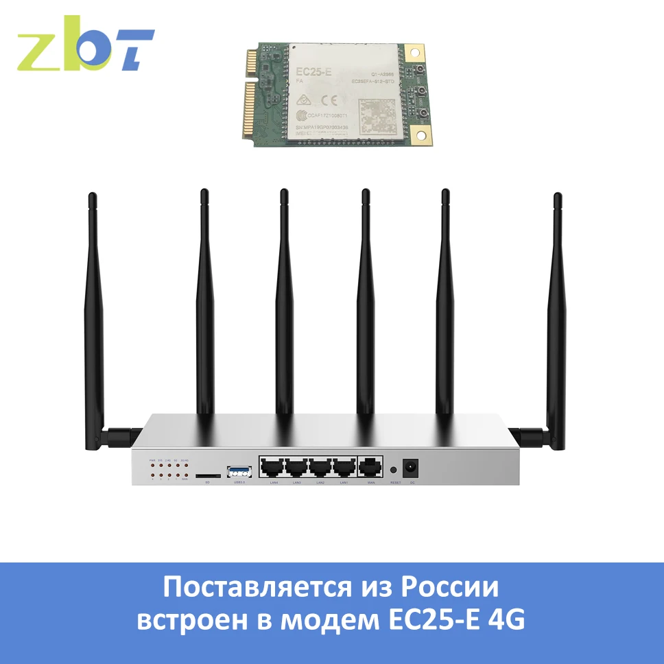 ZBT 4G LTE Router Dual Band 2.4GHz 5GHz Gigabit Openwrt Built-in EC25-E ...