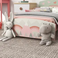 Lit pour enfants Zonekiz 143X77X60 cm Lit pour enfants de 3 à 6 ans avec barrières de protection et motifs Max. Charge 40 kg Rose 8