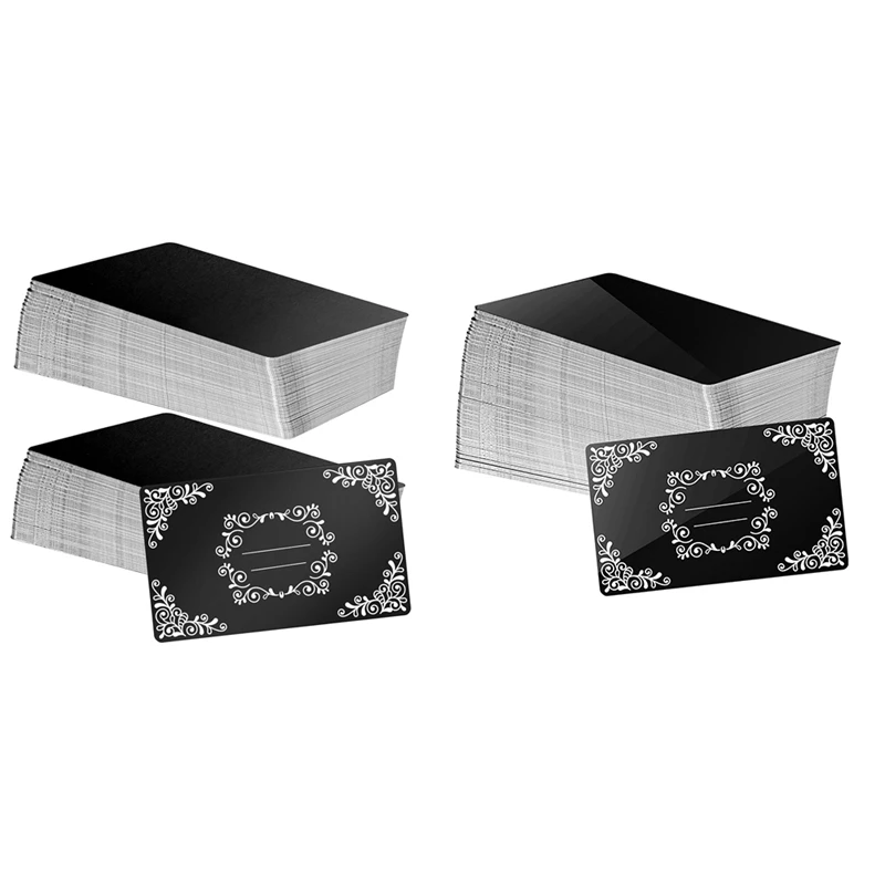 100 Pcs Matte Black Metal Engraving Blanks Aluminum Sheets For Business Cards DIY Gift Cards Laser Engraving