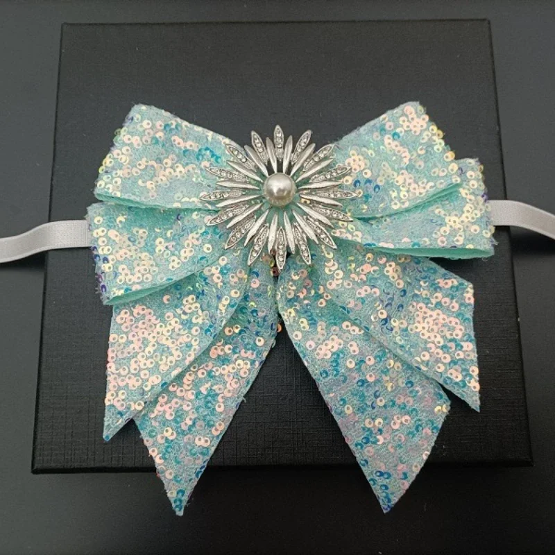 Original Design Fliege Britische Koreanische Hochzeit Anzug Hemd Kragen Blume Luxus Rosa Strass Zubehör Handgemachte Geschenke Krawatten – Detail 3
