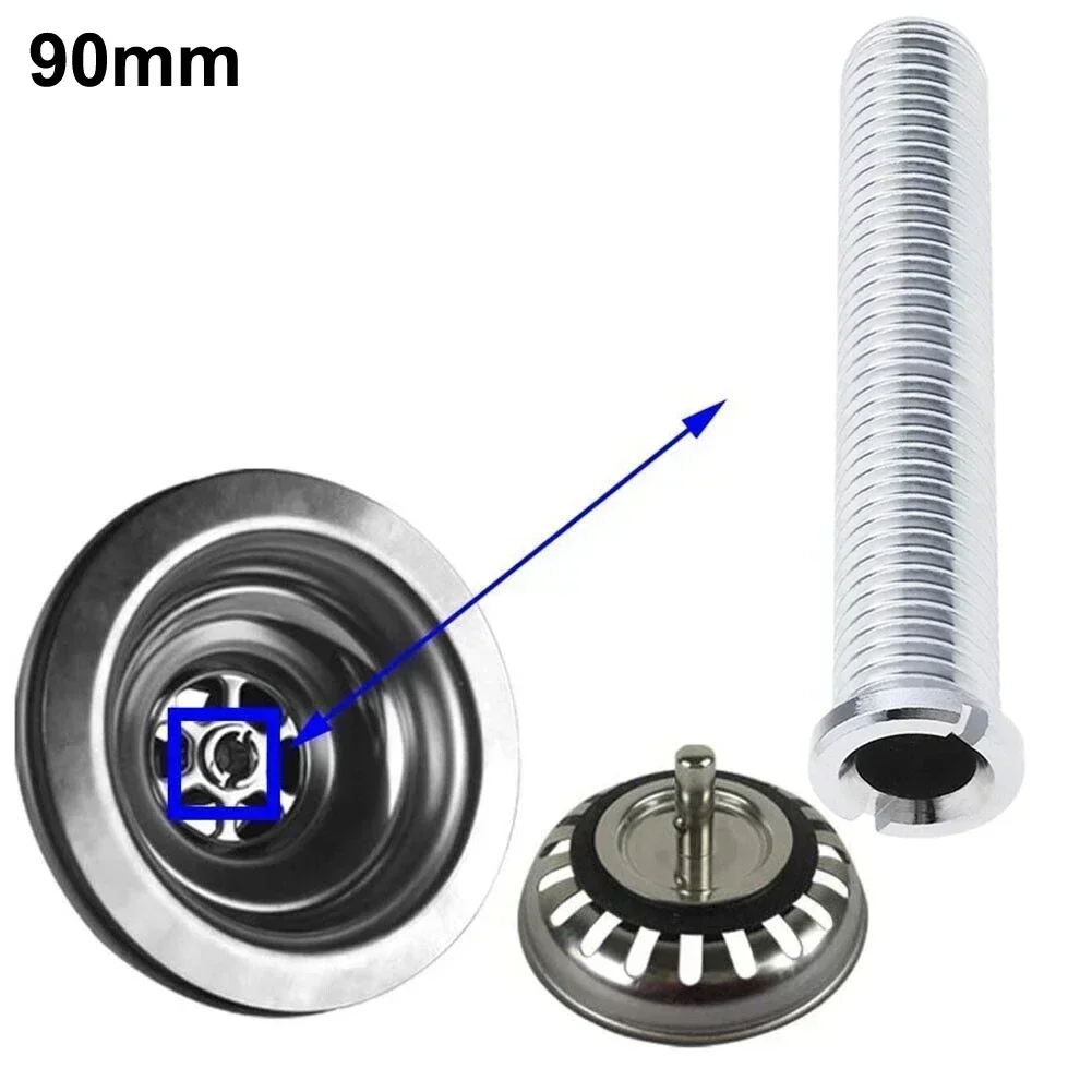 90mm Kitchen Bathroom Sink Accessories Strainer Waste Threaded Bolt Connector Kitchen Sink Bolt Drain Pipe