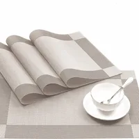 6PCS Table Mat Insulation Mat Placemat DIY Cut Leave-in Waterproof Placemat Western Restaurant Simple And Exquisite Placemat 4