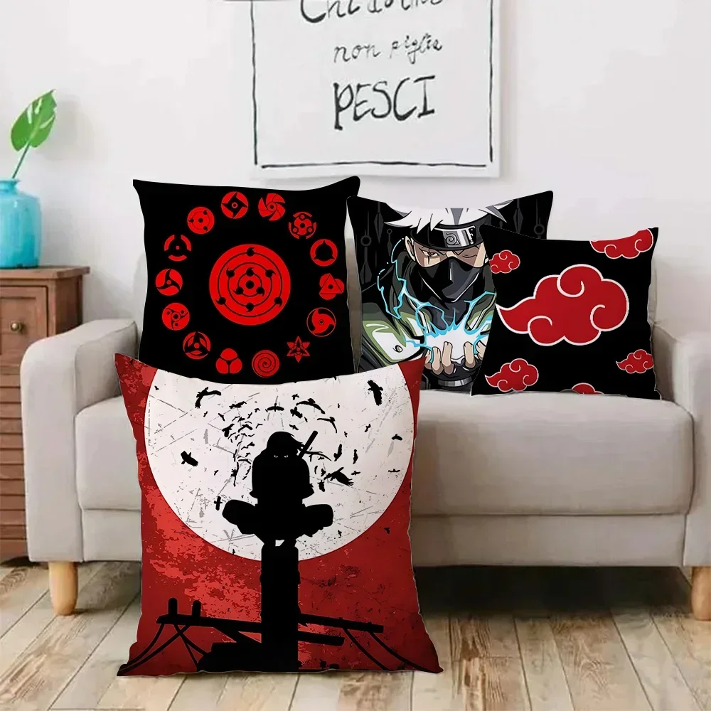 Anime Pillow Covers Cartoon Sofa Decorative Home Double-sided Printing Short Plush Cute Cushion Cover N-N-Narutos