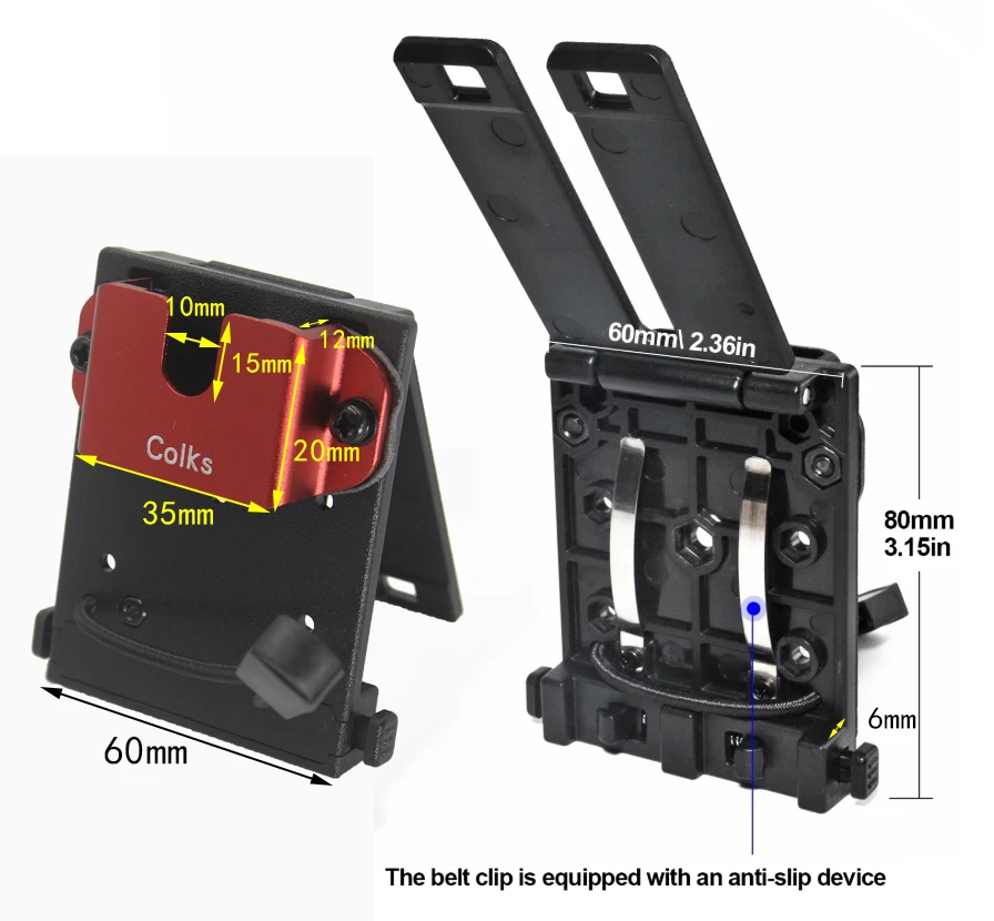 Heavy Duty Tactical Radio Holster with Belt Clip for Law Enforcement