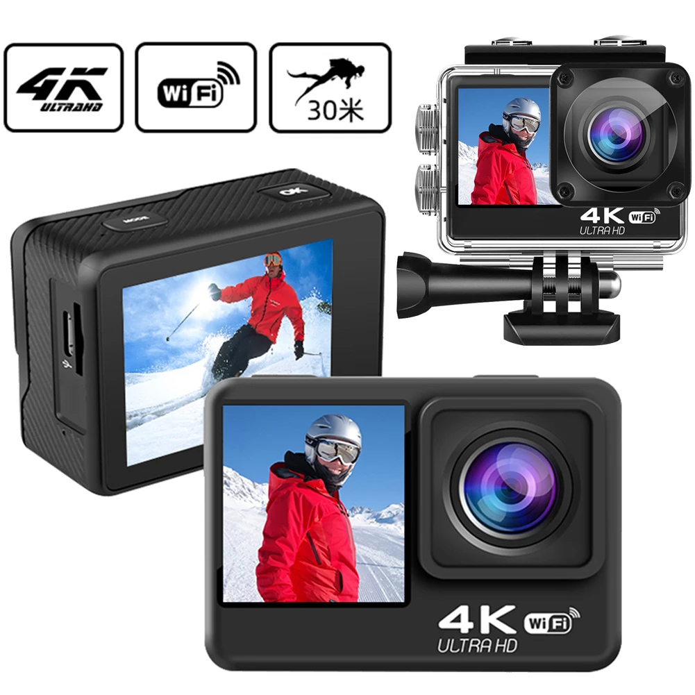 

Экшн-камера 4K, 30 кадров/с, 16 МП, WiFi, угол обзора 170 °