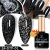 Hot 8ml Clear No Wipe Dot Top Coat Matte Glitter Flash Top Coat Manicure Aurora Flake Topcoat Seal UV Gel Polish for Nail Art 3