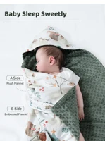 New Style Baby Hooded Blanket Warm Swaddling Wrap Winter Newborn Quilt Babe Toddler Nap Blanket Infant Bedding Baby Shower Gift 1