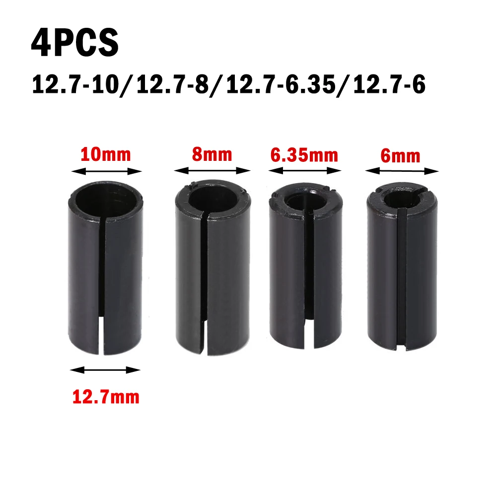 

For Engraving Machine Chuck Route Bit Adapter Collet Garden Black Carbon Steel Reducing Sleeve Wear Resistance