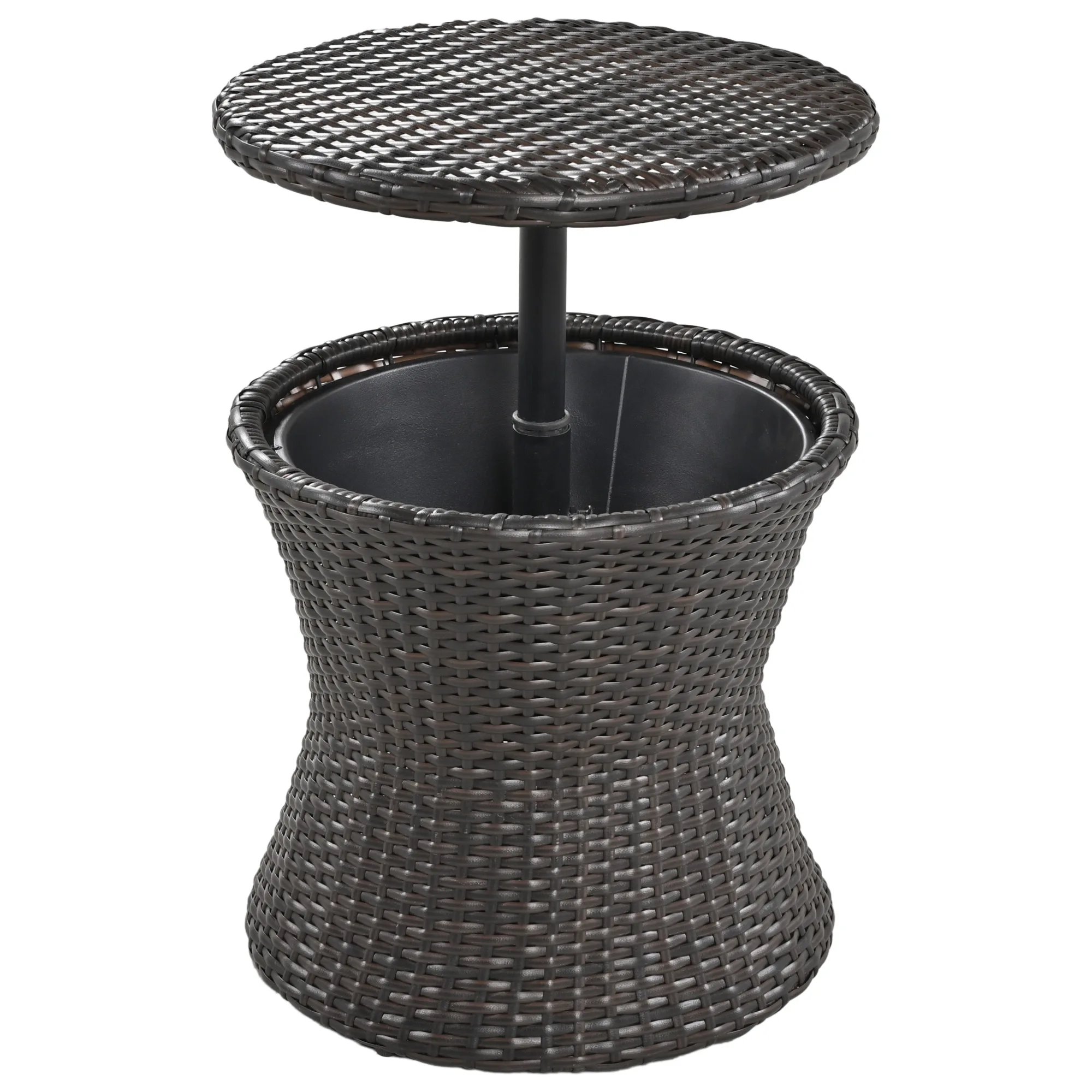 5 Pieces Outdoor Patio Furniture Set Wicker Bar Table with 2 Bistro Conversation Set With Single Chairs and Stools for Balcony