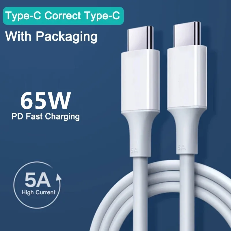 65W 5A Tipo C Cavo Pd White Data Wires Qc 3.0 Per Samsung Galaxy Xiaomi Redmi Huawei Mate 8 7 Ricarica Rapida Doppi Cavi Usb C