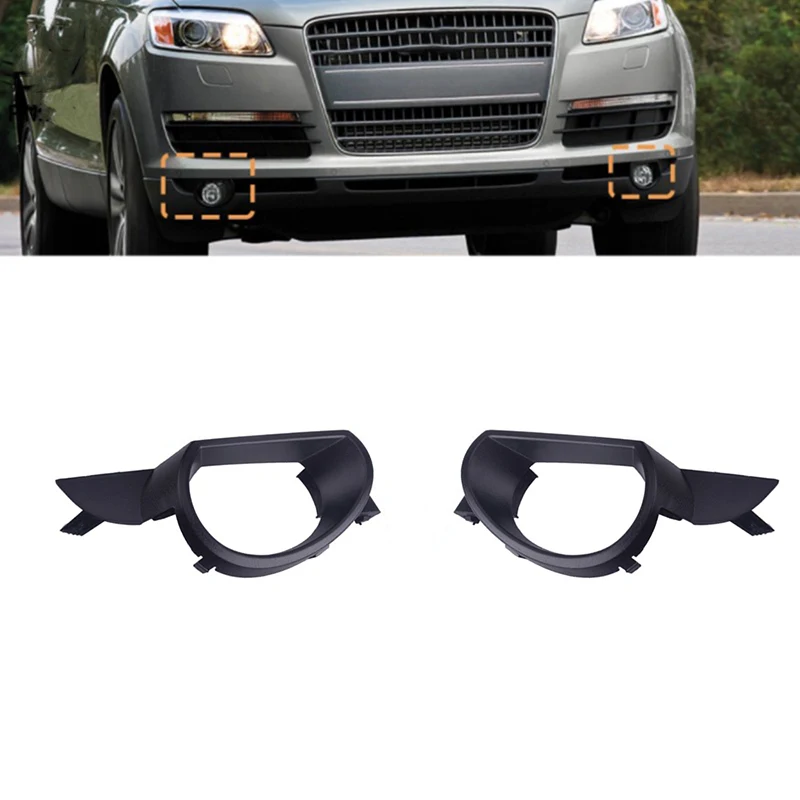 

4L0807489 4L0807490 For Audi Q7 Pre-Facelift 2007 2008 2009 Front Bumper Fog Light Lamp Grille Cover Trim Accessories