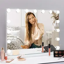 

Hollywood Style Makeup Mirror with Lights LED Bulbs Cosmetic Lighted Vanity Tabletop Adjustable Brightness Beauty 10x Magnifier