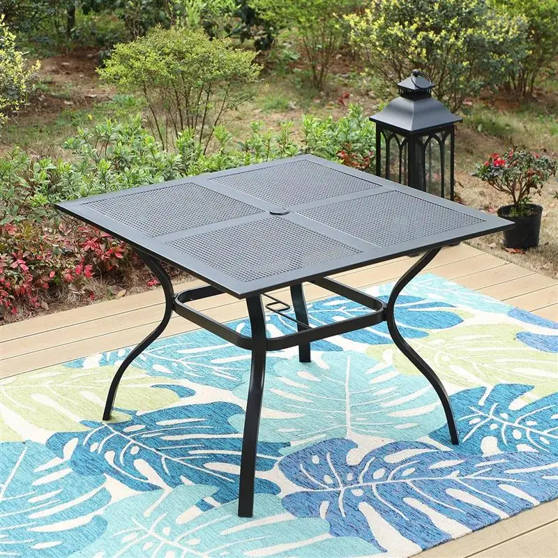 

Tables,Outdoor Tables,Dining Table, with 1.57" Umbrella Hole,37"S,quare,Outdoor,Metal,Black