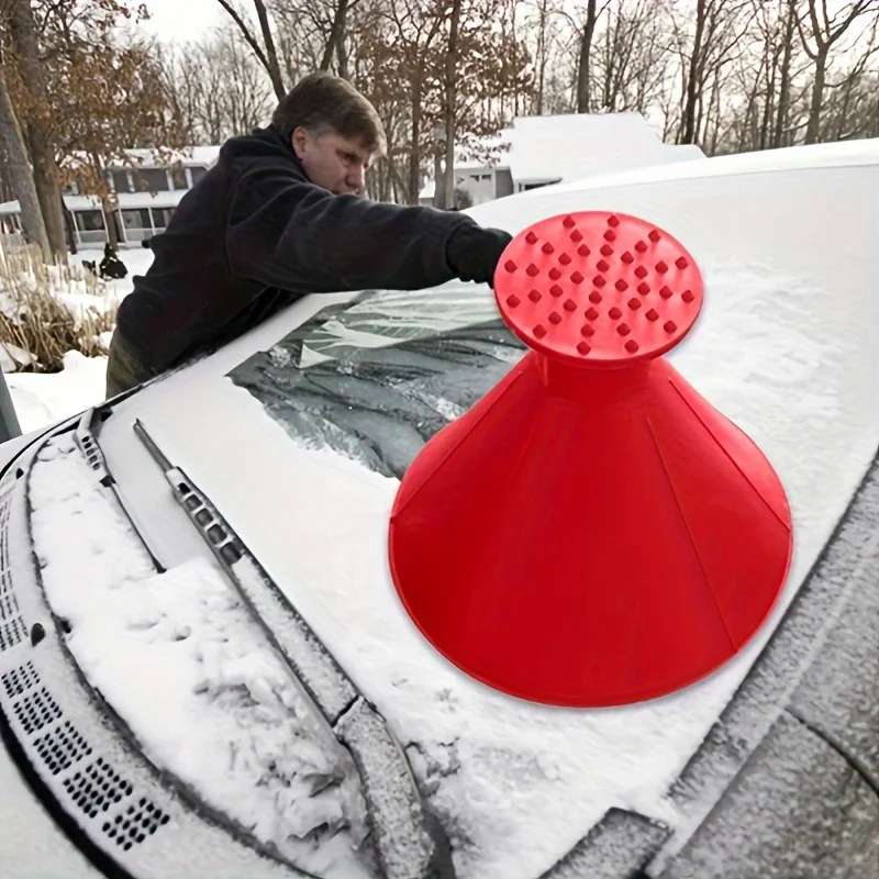 2pcs Pink car window windshield ice scraper funnel, snow shovel, de icing tool, winter car parts