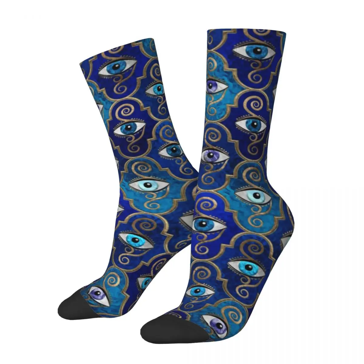 

Evil Eye Charm Socks Greek Amulet Print Modern Stockings Autumn Non Skid Women Men Socks Warm Soft Pattern Outdoor Sports Socks