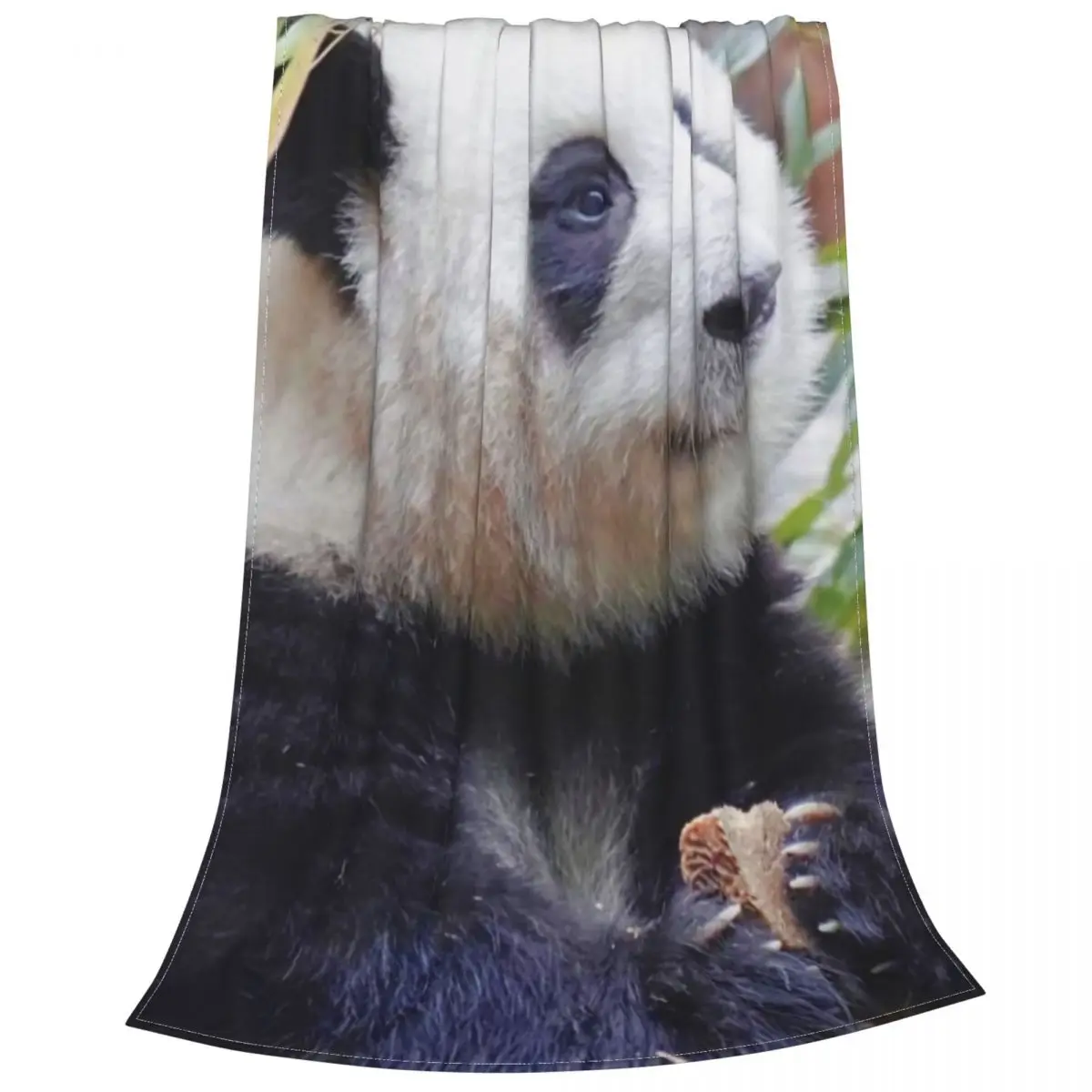 Huahua Panda Animal Blanket Plaid Sherpa Throw Blankets for Easy