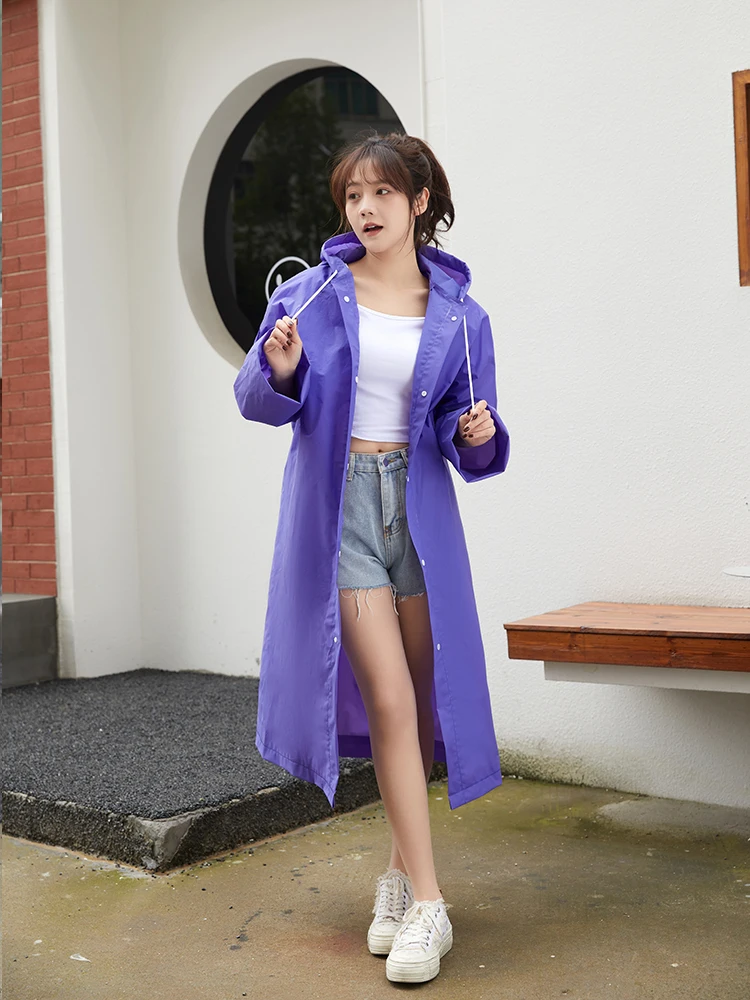 Raincoat Poncho Men Women Thickened Waterproof Hooded Tourism Outdoor Hiking