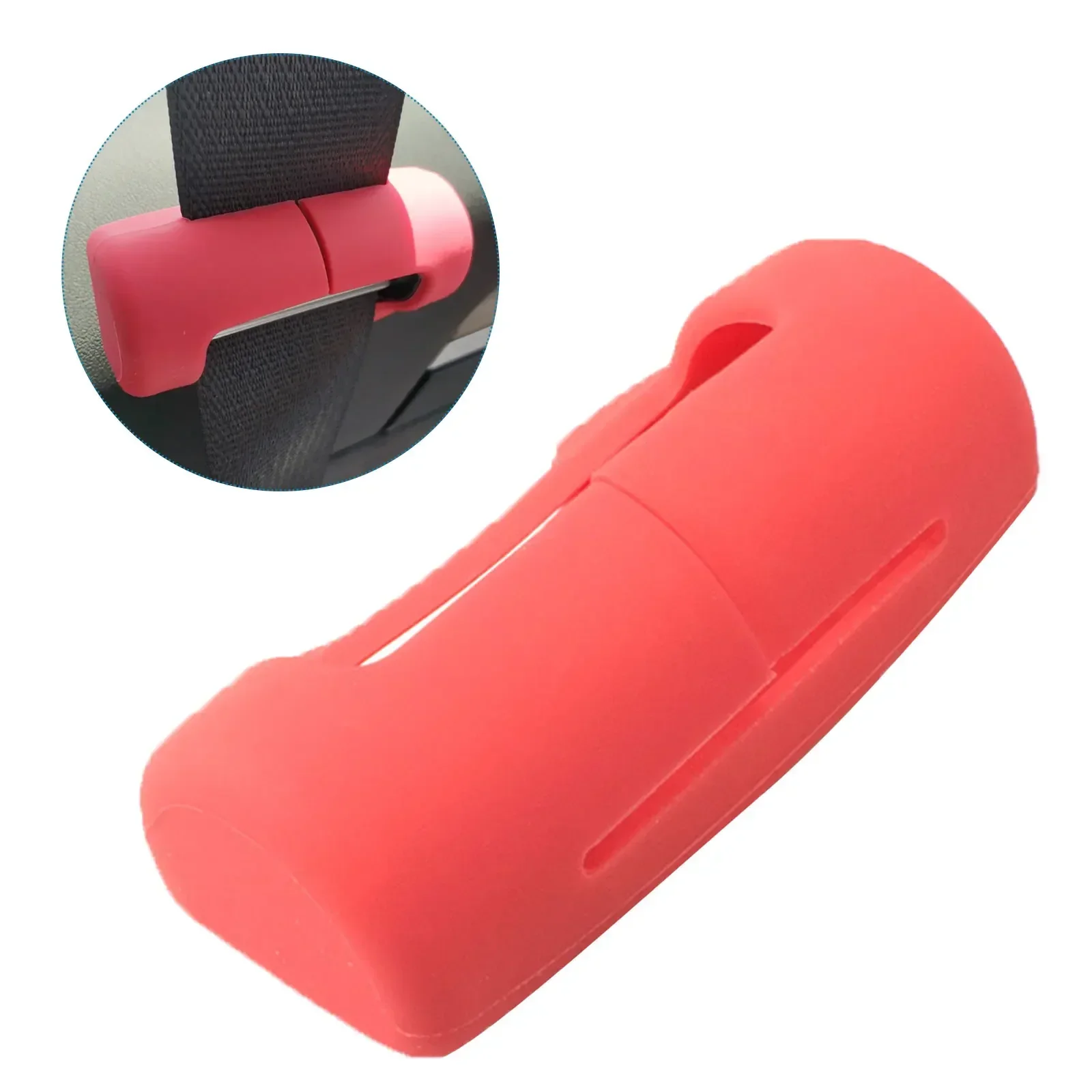 2Pcs Tesla Model 3/Y Front-row Seat Seatbelt Buckle Protective Cover Silicone Collision Avoidance Safety Belt Clip Protector