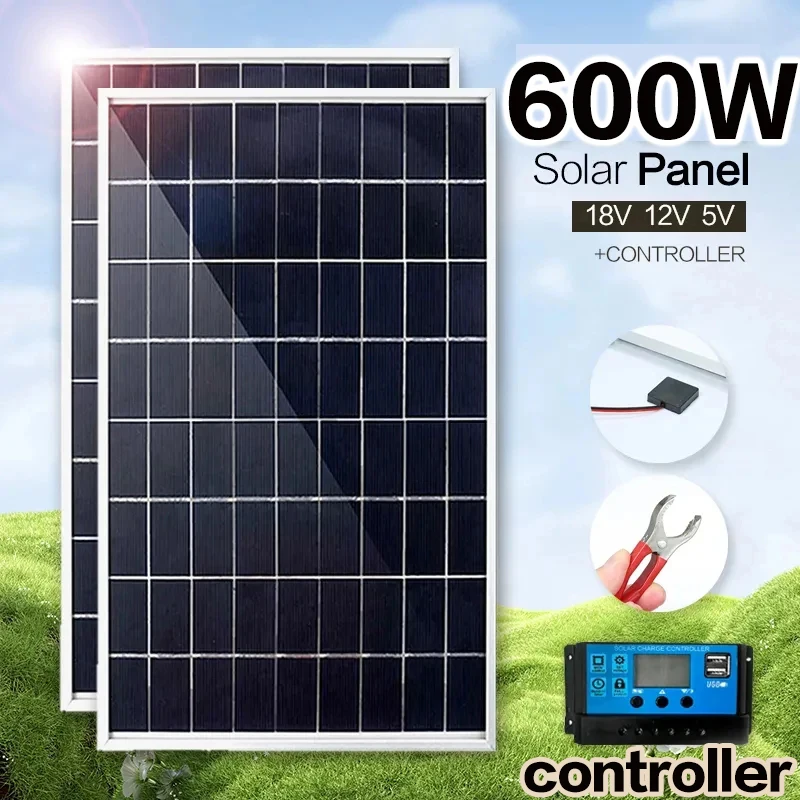 12V solární panel souprava dokonalý 600W schopnost polykrystalické USB energie přenosné outdoorové dobíjecí solární buňka vyvíječ pro domácí