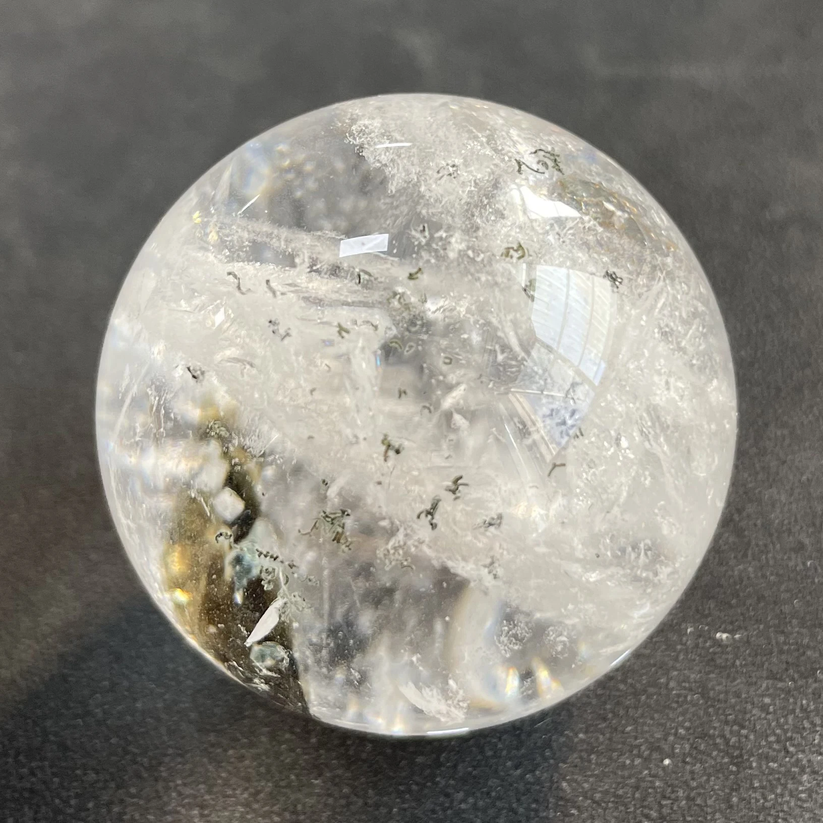 

112g Natural Stone Green Phantom Sphere Polished Quartz Ball Reiki Healing Gift Crystal Ball Room Decor Y1227